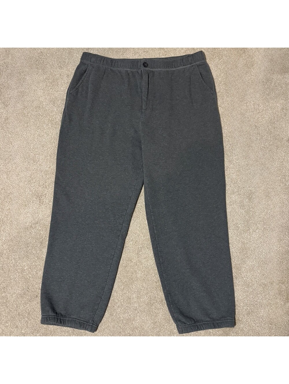 LL Bean Mens XXL Gray Athletic Sweatpants Zip Fly Jogger Drawstring 516180 40x30